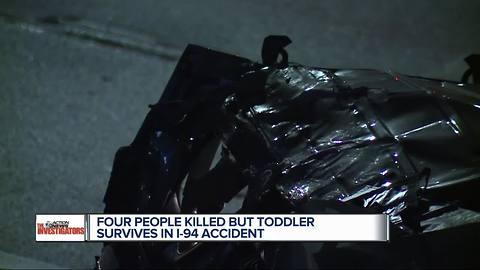 Four people killed but toddler survives in I-94 accident