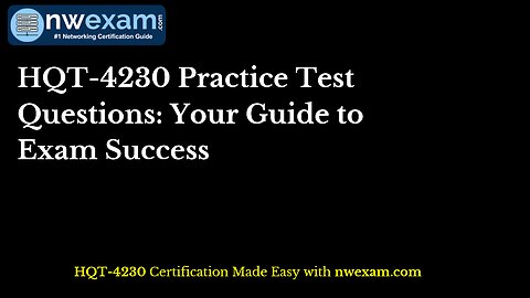 HQT-4230 Practice Test Questions: Your Guide to Exam Success