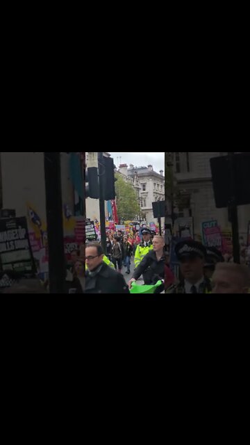 Large police presence in London cost of living protest #london