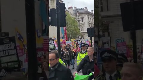 Large police presence in London cost of living protest #london