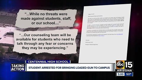 Peoria police arrest student for bringing gun to high school