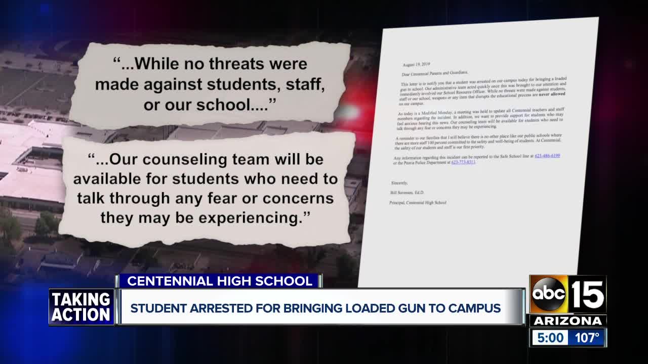 Peoria police arrest student for bringing gun to high school