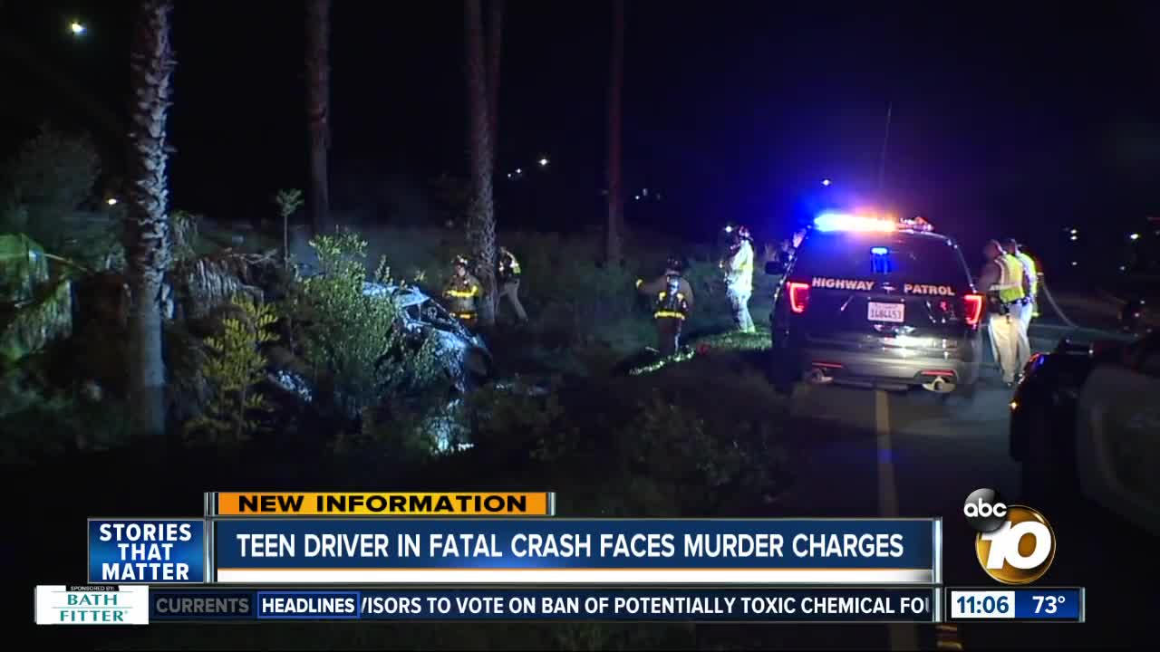 Teen driver in fatal crash facing murder charges