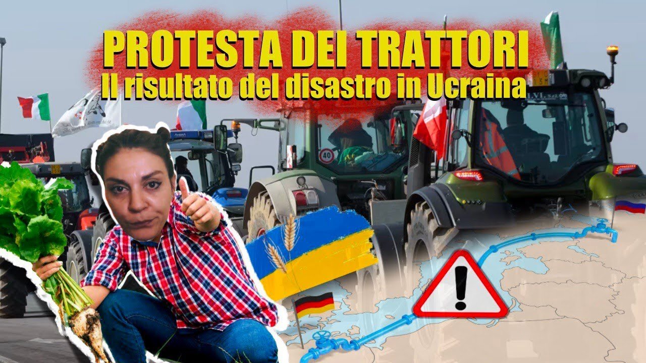 LA PROTESTA DEI TRATTORI DEGLI AGRICOLTORI-IL RISULTATO DEL DISASTRO OCCIDENTALE IN UCRAINA proteste tutte pilotate e non protestano perchè coltivano sopra a delle discariche dove ci buttano fanghi tossici di depurazione fognaria e ci interrano i rifiuti