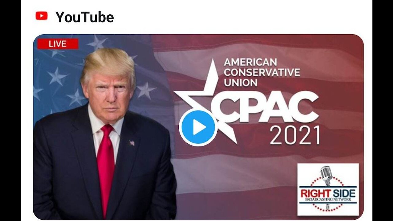 YouTube Deletes All Copies of President Trump’s CPAC Speech! Suspends RSBN for 2 Weeks!