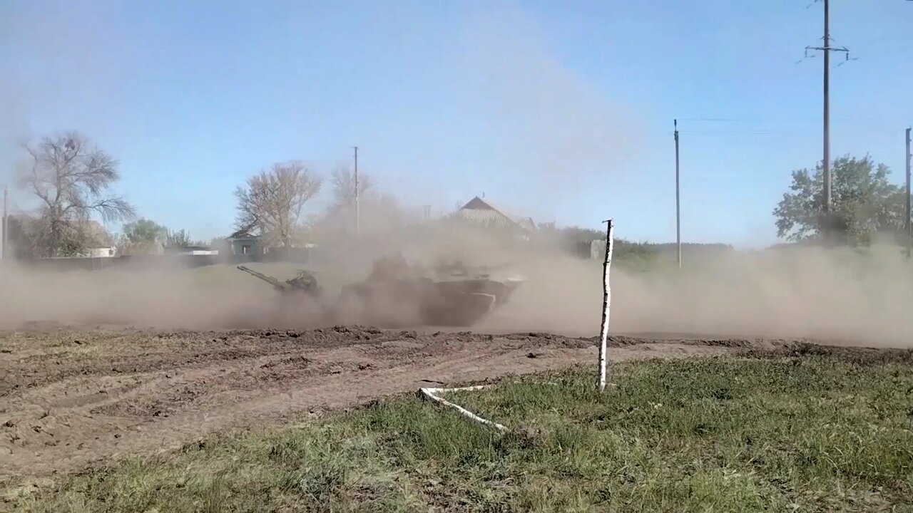 Russian Airborne Troops moving forward during an offensive