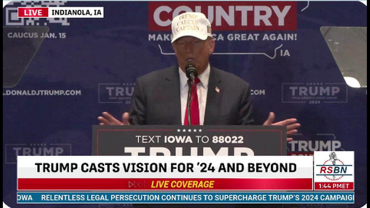 FULL SPEECH: Trump Delivers Remarks at Caucus Rally in Indianola, Iowa - 1/14/24