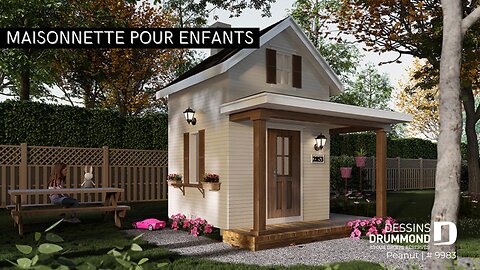 Plan de petite maisonnette farmhouse à construire soi-même par Dessins Drummond (plan #9983)