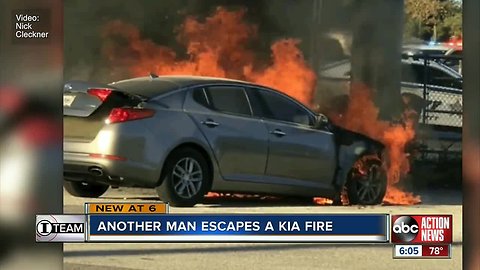 St. Petersburg man escaped burning Kia with seconds to spare