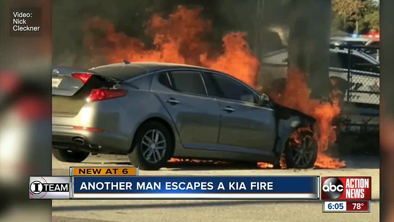 St. Petersburg man escaped burning Kia with seconds to spare