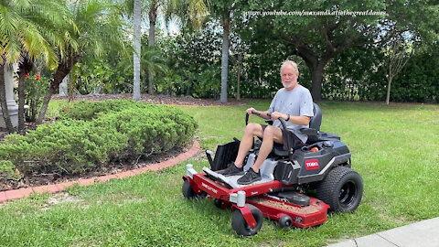 Happy Florida Man Goes For His First Ride on Toro My Ride Mower