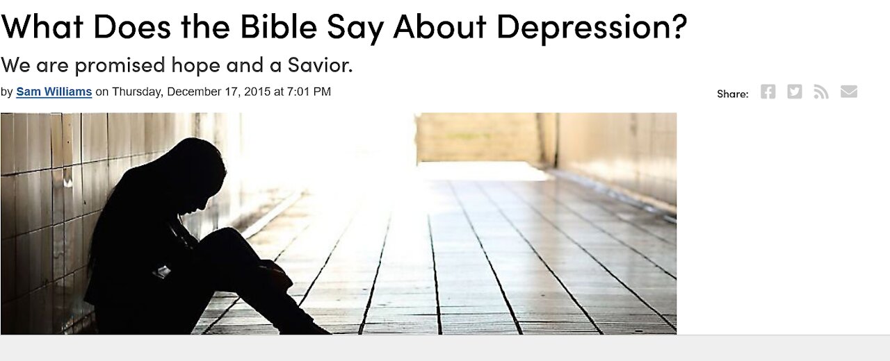 Depression Pt. 6: What Does The Bible Say About Depression?