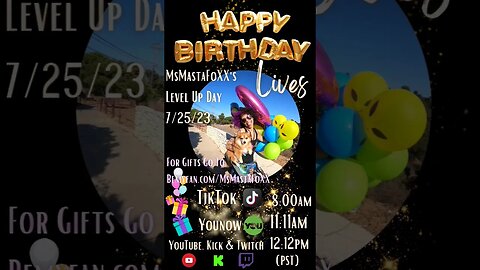 MsMastaFoXX's BDay Lives 7/25! Gifts Go To www.Bemyfan.com/MsMastaFoXX #MsMastaFoXX #Birthday