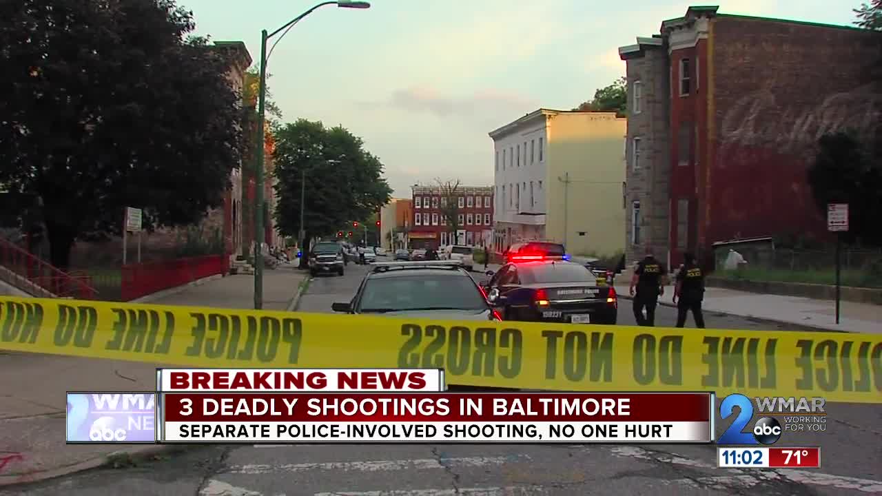 Three shot dead in less than three hours in Baltimore Wednesday night