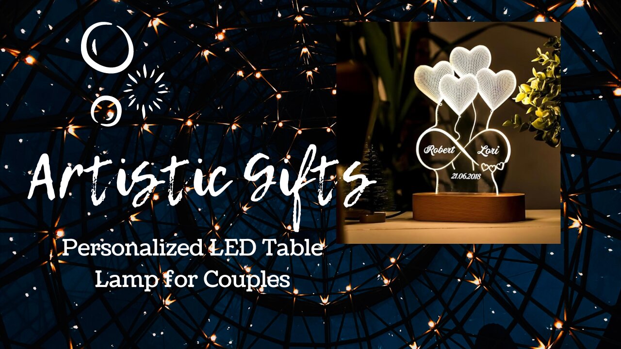 Illuminate Your Love with Personalised LED Table Lamp for Couples by Artistic Gifts