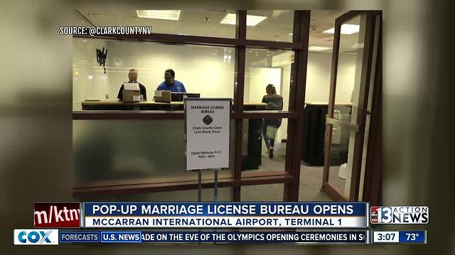 Pop-up marriage license bureau opens at airport