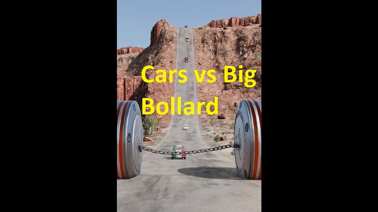 Cars vs Big Bollard Chain