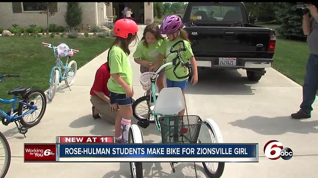 Rose-Hulman mechanical engineering students design bicycle for girl with cerebral palsy