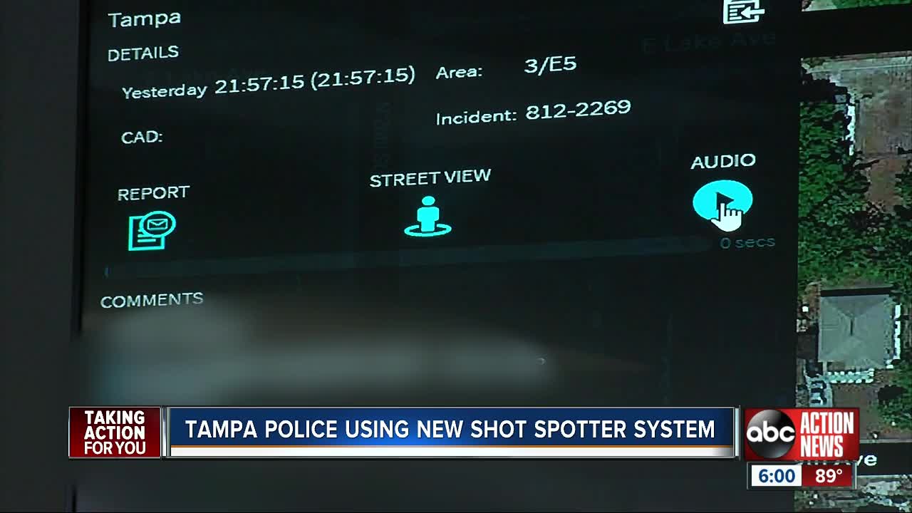 Technology tracks sound of gunshots goes live in Tampa, hopes to track crime