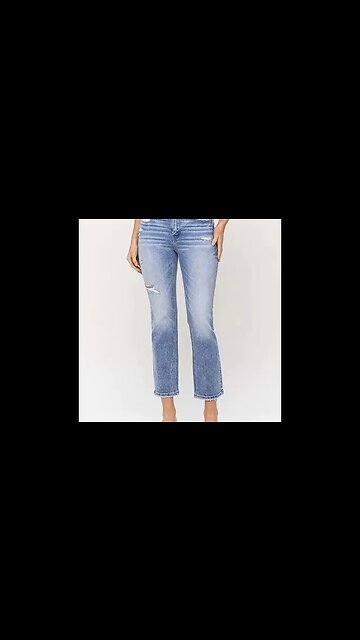 HIGH RISE CROP SLIM STRAIGHT JEANS