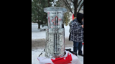 The Unity Cup With Randy Hillier. Street Hockey at Freedom Convoy 2022 in Ottawa