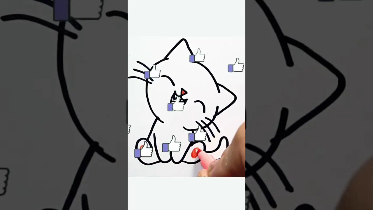 How to draw and paint Kitten Cat Kawaii #shorts