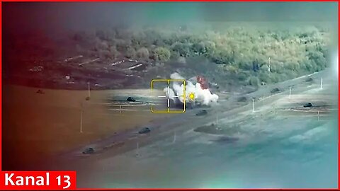 Launching counterattack in Kursk, a Russian convoy of military equipment is ambushed