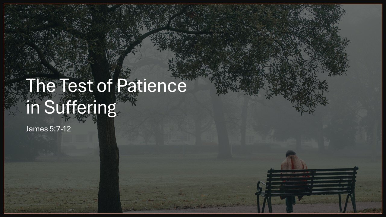 August 25, 2024 - "The Test of Patience in Suffering" (James 5:7-12)