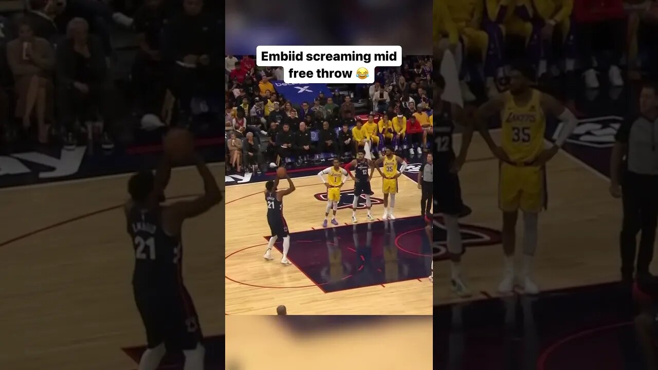 Embiid Screaming Mid Free Throw #nba #viral #basketball #nbahighlights #sports #embiid #lakers #all