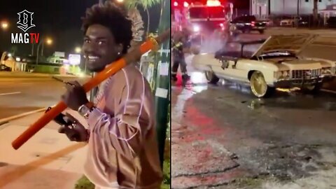 Kodak Black's Custom Chevy Caprice Donk Goes Up In Flames While Streaming! 🚒