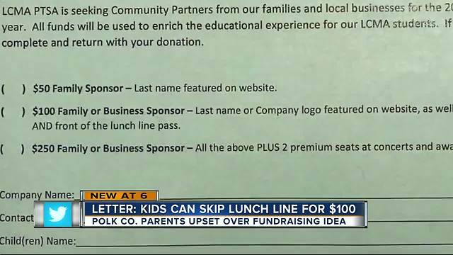 Polk Schools accused of 'cafeteria classism' after fundraising letter