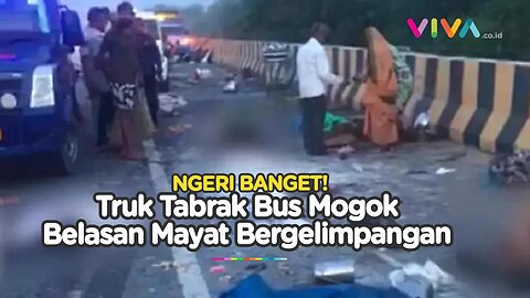 Insiden Truk Menghantam Bus, Mayat Bergeletakan di Aspal Panas