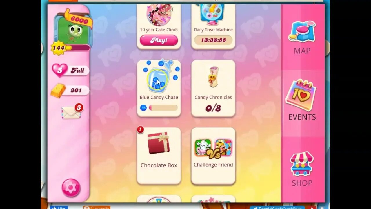 Blue Candy Chase in Candy Crush Saga, available for me through Facebook. Do you have this event?