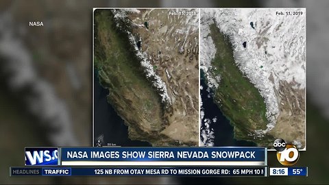 Nasa images show Sierra Nevada snowpack