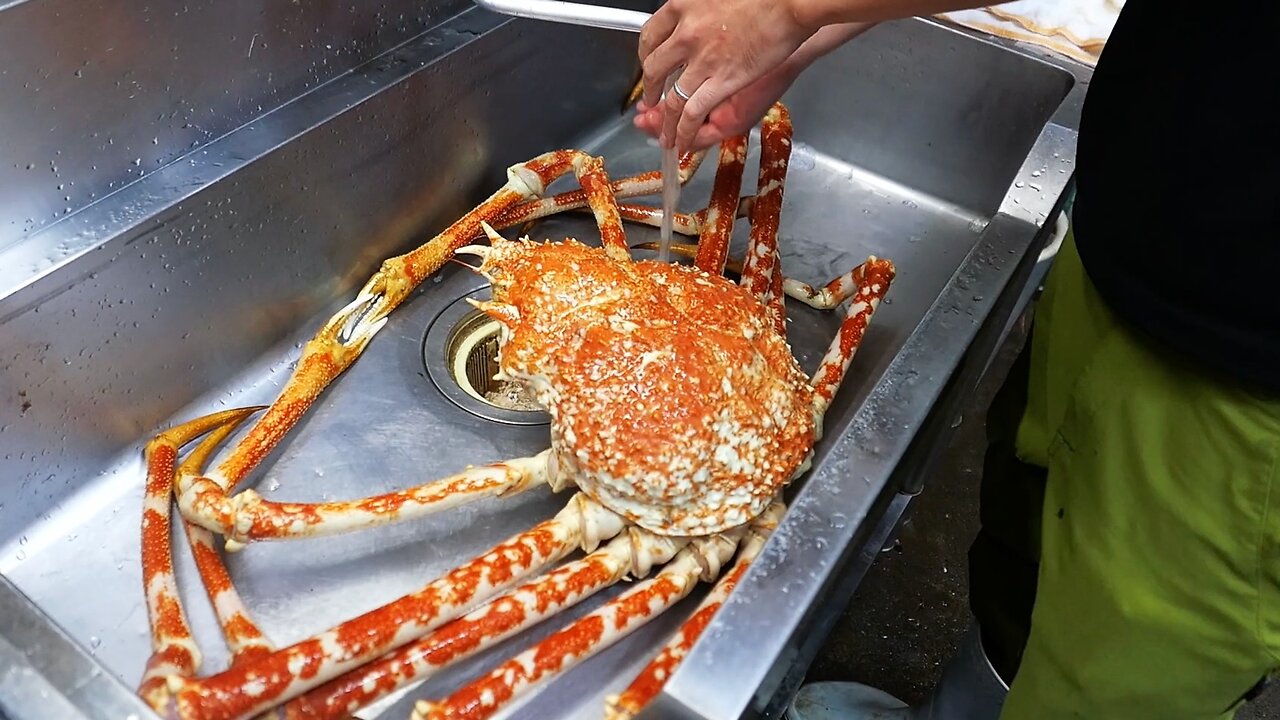 Japanese Food - GIANT SPIDER CRAB SASHIMI Uosei Shizuoka Seafood Japan