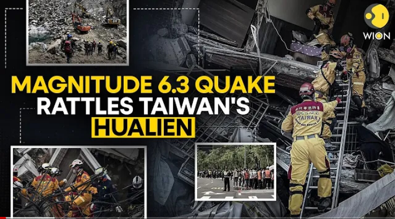 Taiwan earthquake | Magnitude 6.3 quake rattles surveillance cameras in Hualien | WION