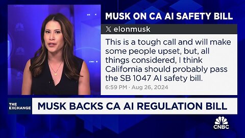 Elon Musk voices support for AI safety bill