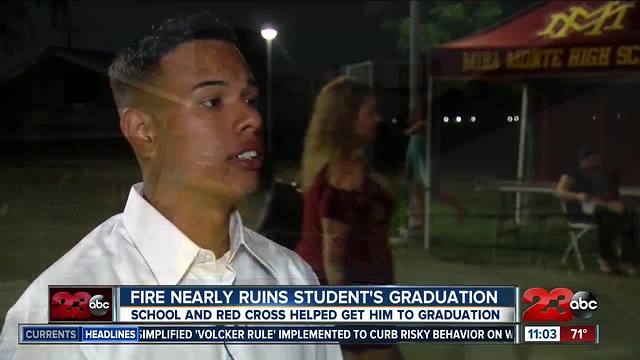 Fire nearly ruins student's high school graduation