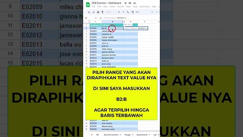 Merapihkan Huruf Kapital - Google Sheets Tips & Tricks #belajaronline #googlesheets