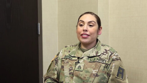 SSG Barba Gives an Interview for Womens' History Month