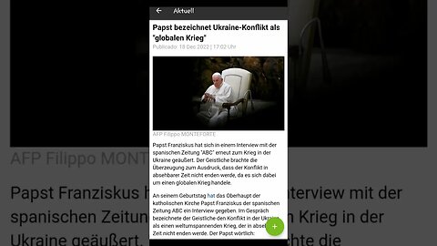 Papst bezeichnet Ukraine-Konflikt als "globalen Krieg" #shorts