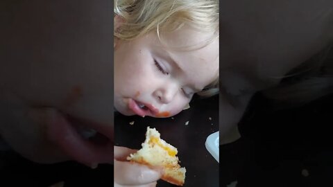 I'm so tired! Toddler falling asleep while eating.