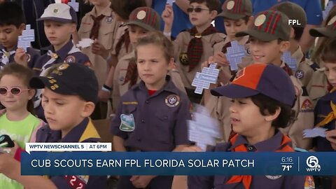 Cub Scouts earn FPL Florida solar patch