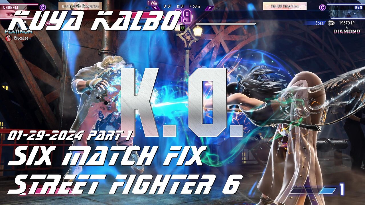 Kuya Kalbo Six Match Fix with Chun Li on Street Fighter 6 as Puyat 01-29-2024.