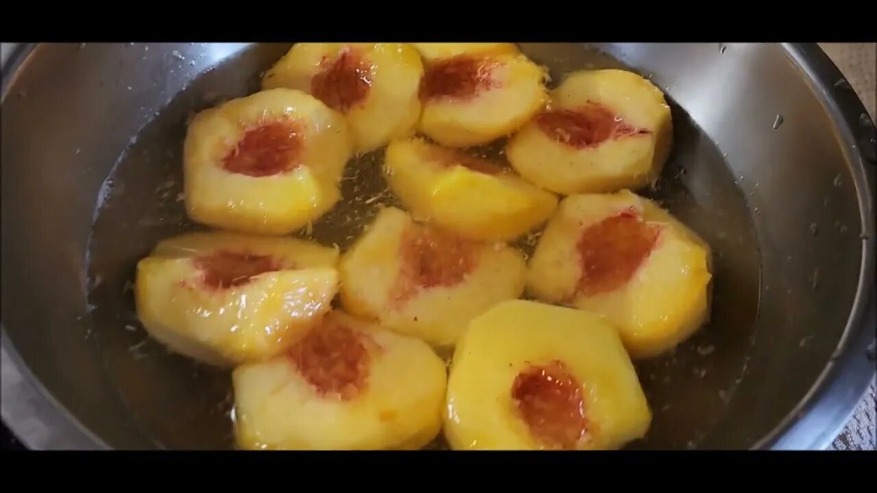 Chunky lo-sugar peach jam and frozen peach slices!