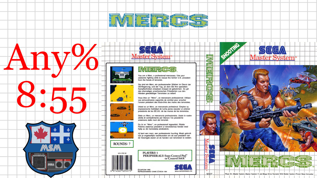 Mercs [SMS] Any% [8'55"] 9th place | SEGA Master System Marceau