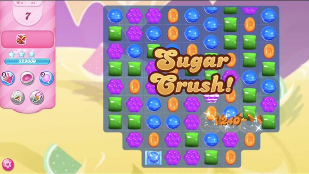 Candy Crush Saga | Level 44 | NO BOOSTERS | 3 STARS | PASSED ON FIRST TRY! | 392400 🦄