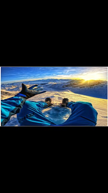 Daredevil walks to edge of mountain cliff for spectacular view
