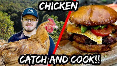 FRESH Chicken Sandwich From Scratch!! | Chicken Catch and Cook!!