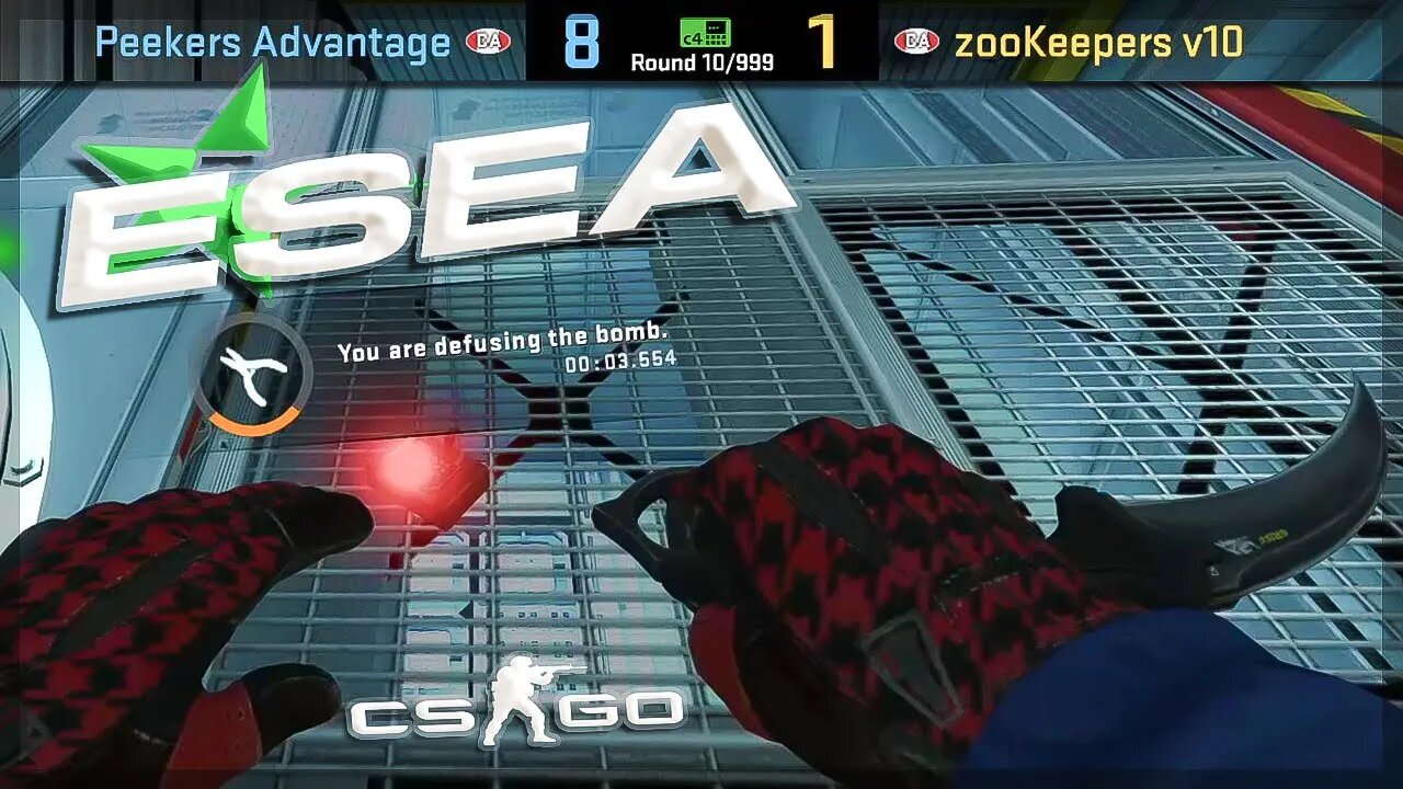 Ninja Defusing, in an ESEA Official CS:GO Match